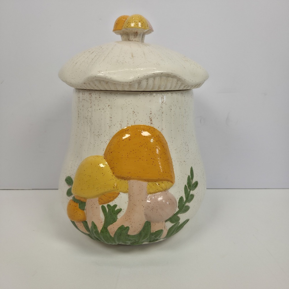 Vintage Arnel's Mushroom Ceramic Canister 10.75" Tall